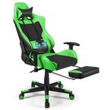 NNECW Adjustable Gaming Chair with Health Massager Lumbar Support-Green
