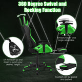 NNECW Adjustable Gaming Chair with Health Massager Lumbar Support-Green