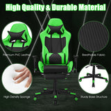 NNECW Adjustable Gaming Chair with Health Massager Lumbar Support-Green