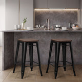 NNECW Set of 4 Metal Bar Stool with Solid Iron Legs for Dining Room