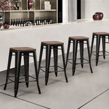 NNECW Set of 4 Metal Bar Stool with Solid Iron Legs for Dining Room