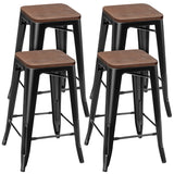 NNECW Set of 4 Metal Bar Stool with Solid Iron Legs for Dining Room