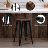 NNECW Set of 4 Metal Bar Stool with Solid Iron Legs for Dining Room