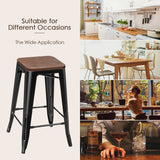 NNECW Set of 4 Metal Bar Stool with Solid Iron Legs for Dining Room