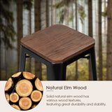 NNECW Set of 4 Metal Bar Stool with Solid Iron Legs for Dining Room