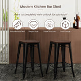 NNECW Set of 4 Metal Bar Stool with Solid Iron Legs for Dining Room