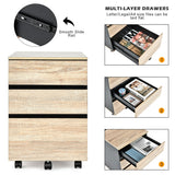 NNECW 3-Drawer Mobile File Cabinet with Anti-tilt Design for Home & Office