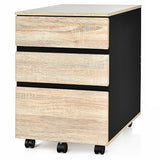 NNECW 3-Drawer Mobile File Cabinet with Anti-tilt Design for Home & Office