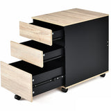 NNECW 3-Drawer Mobile File Cabinet with Anti-tilt Design for Home & Office