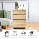 NNECW 3-Drawer Mobile File Cabinet with Anti-tilt Design for Home & Office
