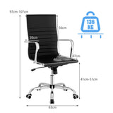 NNECW 360 Swivel PU Leather Office Chair with High Back &amp Armrests for Home &amp Office-Black
