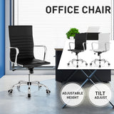 NNECW 360 Swivel PU Leather Office Chair with High Back &amp Armrests for Home &amp Office-Black