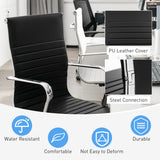 NNECW 360 Swivel PU Leather Office Chair with High Back &amp Armrests for Home &amp Office-Black