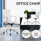 NNECW 360 Swivel PU Leather Office Chair with High Back &amp Armrests for Home &amp Office-White