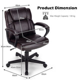 NNECW Ergonomic Swivel Computer Chair with Padded Armrests for Office