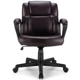 NNECW Ergonomic Swivel Computer Chair with Padded Armrests for Office