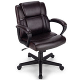 NNECW Ergonomic Swivel Computer Chair with Padded Armrests for Office