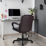NNECW Ergonomic Swivel Computer Chair with Padded Armrests for Office