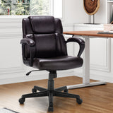 NNECW Ergonomic Swivel Computer Chair with Padded Armrests for Office
