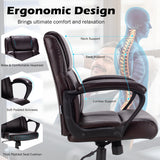 NNECW Ergonomic Swivel Computer Chair with Padded Armrests for Office