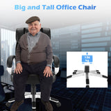 NNECW Height Adjustable Leather Executive Chair with Padded Armrest for Office