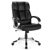 NNECW Height Adjustable Leather Executive Chair with Padded Armrest for Office