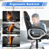 NNECW Height Adjustable Leather Executive Chair with Padded Armrest for Office