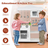 NNECW Educational Kids Play Kitchen with Pretend Play Cooking Set for Kids Toddlers