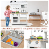 NNECW Educational Kids Play Kitchen with Pretend Play Cooking Set for Kids Toddlers
