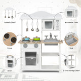 NNECW Educational Kids Play Kitchen with Pretend Play Cooking Set for Kids Toddlers