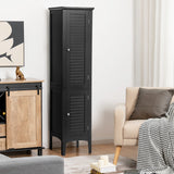 NNECW 5-Tier Bathroom High Cabinet with 2 Shelves with Doors