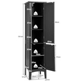 NNECW 5-Tier Bathroom High Cabinet with 2 Shelves with Doors
