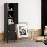 NNECW 5-Tier Bathroom High Cabinet with 2 Shelves with Doors