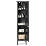 NNECW 5-Tier Bathroom High Cabinet with 2 Shelves with Doors