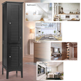 NNECW 5-Tier Bathroom High Cabinet with 2 Shelves with Doors