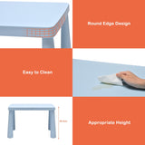 NNECW 3 Pieces Kids Table and 2 Chairs Set for Reading