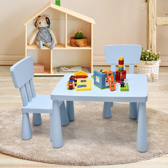 NNECW 3 Pieces Kids Table and 2 Chairs Set for Reading