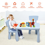 NNECW 3 Pieces Kids Table and 2 Chairs Set for Reading
