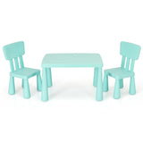 NNECW 3 Pieces Kids Table Set with 2 Chairs for Reading-Green