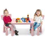 NNECW 3 Pieces Kids Table Set with 2 Chairs for Reading-Pink
