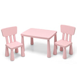 NNECW 3 Pieces Kids Table Set with 2 Chairs for Reading-Pink