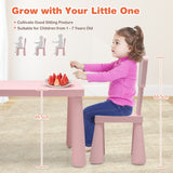 NNECW 3 Pieces Kids Table Set with 2 Chairs for Reading-Pink