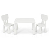 NNECW 3 Pieces Kids Table Set with 2 Chairs for Reading-White