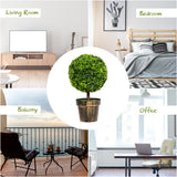 NNECW 2 Pieces 55cm Round Artificial Boxwood Topiary Trees