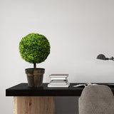 NNECW 2 Pieces 55cm Round Artificial Boxwood Topiary Trees