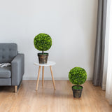 NNECW 2 Pieces 55cm Round Artificial Boxwood Topiary Trees