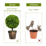 NNECW 2 Pieces 55cm Round Artificial Boxwood Topiary Trees