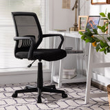 NNECW Computer Ergonomic Mid-Back Mesh Chair with Armrest for Office