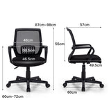 NNECW Computer Ergonomic Mid-Back Mesh Chair with Armrest for Office