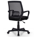 NNECW Computer Ergonomic Mid-Back Mesh Chair with Armrest for Office